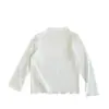 Camiseta Base de Cuello Medio para Niños Otoño e Invierno Clase A para Niños y Niñas, Manga Larga Gruesa Cálida con Cuello Medio Fruncido