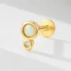 Pendientes de Hueso de Oreja de Plata de Ley S925 con Ópalo y Cabeza Plana, Venta Caliente Transfronteriza, Pendientes de Hilo de Alta Gama para Mujeres y Hombres