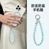Cadena de Teléfono de Muñeca Corta en Stock, Pulsera Colgante de Cubo de Azúcar de Cristal de Moda y Sencilla, Hecha a Mano de Alta Calidad con Abalorios para Mujer