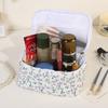 Nuevo Ins Bolsa Cosmética Floral Pequeña Bolsa de Aseo de Gran Capacidad para Mujer Bolsa de Almacenamiento Portátil para Viaje
