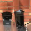 Caixa de correio estilo europeu caixa de arquivo aço laminado a frio espessado à prova de chuva com fechadura montada na parede caixa de correio grande de metal para cartas e jornais