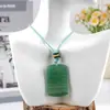 Collar Colgante Rectangular de Jade Cristalino Natural Estilo Chino Joyería Suministro al por Mayor para Lugares Turísticos