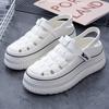 Sandalias de plataforma de tacón alto casuales de EVA de punta cerrada, nuevas, ligeras, con velcro, para mujer, zapatos blancos estilo coreano, venta al por mayor transfronteriza