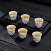 Xícaras de Chá de Porcelana Branca Feitas de Jade Gordura de Ovelha, Xícaras Individuais Pequenas de Cerâmica para Degustação de Chá, Conjunto de 6, Estilo Dehua para Receber Convidados, Novo Estilo Chinês