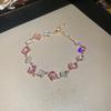 Pulseira de Amor Flor de Quatro Pétalas Zircônia Moda Transfronteiriça Pulseira de Alto Nível de Luxo Leve Pulseira Super Brilhante para Namorada Combina com Tudo para Mulheres