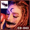 Nuevas Pegatinas de Tatuaje de Boca Grande de Halloween Transfronterizas Terror Thriller Araña Pegatinas Impermeables DIY Pegatinas de Tatuaje para la Cara