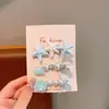 Presilha de cabelo de estrela-do-mar e concha, estilo fofo e feminino, acessório de cabelo com pérolas, presilha de desenho animado para franja infantil, adorno de cabelo lateral adorável