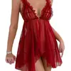 Camisón Sexy Transparente de Malla Transfronteriza para Mujer, Camisón Strapless de Corte Bajo, No Necesita Quitarse, Ropa de Dormir Sexy de Encaje Transparente