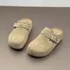 Chinelos Birkenstock para Mulheres 2026 Novo Modelo para Grávidas, Slip-On Sola Macia Largos Meio-Mules Fechados na Ponta com Solas Grossas