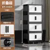 No requiere instalación, armario de almacenamiento plegable con doble puerta y ruedas, armario multicapa para almacenamiento de ropa y juguetes para uso doméstico, venta al por mayor