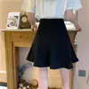 Vestido Negro Plisado Adelgazante de Verano 2026, Falda Paraguas Anti-Exposición, Falda Corta Estudiante Botón, Falda de Línea A de Cintura Alta Talla Grande