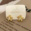 Pendientes Florales Huecos Cepillados Estilo Francés Vintage con Circonita Completa para Mujer, Lujo Ligero Nicho Moda de Gama Alta Pendientes Simples Versátiles