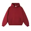 Colección de sudaderas de otoño e invierno: Sudadera con capucha, cuello redondo, cierre de cremallera, color liso, con estampado de logo, peso pesado de forro polar de 380 g, moderna y versátil