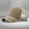 Gorra de Béisbol de Cinco Paneles Lavada y Desgastada con Logo Personalizado, Gorra de Béisbol de Malla para Hombre, Gorra Casual de Pico de Pato, Sombrero Estilo Coreano