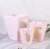 Nova Sacola de Flores Trapezoidal Transparente para Dia das Mães Sacola de Presente para Janela Sacolas de Flores Sacola de Papel Portátil Sacola de Embalagem