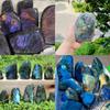 Donghai Crystal Labradorita Natural Azul Púrpura Adornos de Piedra Lunar Pecera Paisajismo Piedra Adornos Decorativos Fabricante Venta al por Mayor