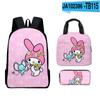 Mochila 3D Nuevo Producto Impreso Periférico Sanrio MeloDy Mochila Bolsa de Escuela Primaria Bolsa de Almuerzo para Niños Set de Bolsa para Lápices