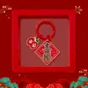 Chaveiro Rombo de Estilo Chinês para Atrair Riqueza e Tesouro, Pingente Festivo de Riqueza para o Ano Novo, Chaveiro Criativo DIY para Bolsa