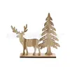 Decoración de Reno Navideño de Madera DIY Adornos de Atmósfera Navideña para Escritorio Manualidades de Madera