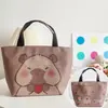 Bolsa de almoço PU japonesa bolsa térmica fofa desenho animado grande estudante trabalhador de escritório bolsa térmica para marmita bolsa de almoço peixe feio
