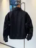 Chamarra tipo coach de estilo americano para hombre, cortavientos con cuello alto para primavera y otoño, color liso, retro, ropa de trabajo para exteriores, chamarra de aviador para hombre