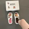 Zapatillas de Felpa con Tira Única Estilo Lindo para Mujer 2026 Otoño/Invierno Tacón Plano Diarias Antideslizantes Suela Suave Cómodas de Algodón Estilo Girly
