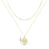 Colar de Cobre Arvaleff Série de Empilhamento Corrente de Clavícula Concha Dourada Ouro 18K Zircônia com Diamantes Atacado Transfronteiriço