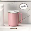Copo de enxaguante bucal de aço inoxidável 304 com alça, anti-queda, copo de lavagem doméstico, copo para escovar os dentes, copo para beber de estudante e escritório, caneca