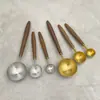 Cuchara Medidora de Granos de Café de Acero Inoxidable 304 Transfronteriza con Mango de Nogal, Herramienta Práctica de Medición para Cocina y Repostería
