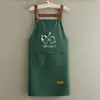 Delantal de Cocina Impermeable con Logo Impreso, Delantal Doméstico a Prueba de Aceite para Mujeres, Trabajo en Catering, Bolsillo para Teléfono de Gran Capacidad
