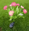 Nueva lámpara solar de flor de loto de nieve de 7 cabezas lámpara de flor de simulación para exteriores lámpara de piso de flor artificial de 7 brazos lámpara de césped