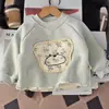 Sudadera de Invierno para Niñas, Elegante, Tendencia Coreana Infantil, Gruesa de Felpa, Floral, Dibujos Animados, Dulce