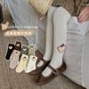 Shengbao Yi Primavera y Otoño Nuevo Modelo Algodón Clase A Leggings para Niños Pantimedias para Niñas con Patrón de Diamantes y Tachuelas Fresa Lg206