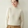 Baicai Veludo Outono/Inverno Novo Gola Meia-Alta Tricô de Caxemira Suéter Casual Solto Camada Base Roupa Íntima Roupa Externa Suéter
