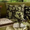 Almofada Floral Americana Almofada de Encosto para Sofá de Sala Almofada de Costas para Cochilo Almofada de Cama de Quarto Retro Verde Almofada para Dormir de Lado