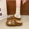 Nuevas Pantuflas Birkenstock de Cuadros Vintage con Lazo Otoño/Invierno 2026 para Niñas Pantuflas Versátiles Ligeras de Moda con Punta Cerrada para Mujeres