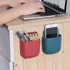 Caja de almacenamiento para control remoto TV aire acondicionado montado en la pared mesita de noche estante de carga para teléfono móvil estante de colocación sin perforaciones