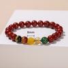 Pulsera de cinabrio ágata pulsera dios de la riqueza de cinco vías jade bodhi año de nacimiento retro arena dorada púrpura cuentas redondas joyería de mano al por mayor