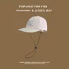 Gorra de Béisbol Coreana Versátil a Rayas Minimalista para Mujer con Cordón, Protección Solar, Visera Plana, Sombrero de Sol de Moda Casual