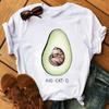 Fuente transfronteriza fuente de mujer aguacate linda camiseta base alfabeto talla grande moda femenina camiseta mujeres