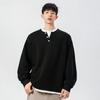 Sudadera de Dos Piezas Falsas con Cuello Henry NASA para Hombre, Nuevo Estilo Primavera y Otoño 2025, Top Casual Holgado Juvenil para Niños