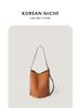 2024 Otoño e Invierno Nuevo Estilo Coreano Diseño Nicho Bolso de Hombro de Gamuza Bolso de Cubo Casual Retro de Gran Capacidad para Mujer