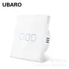 Panel de interruptor táctil de vidrio templado estándar europeo tipo 86 transfronterizo Control de fuego único Control único Interruptor con sensor táctil Venta al por mayor