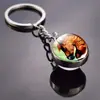 Venda Quente Moda Tema Animal Padrão Cavalo Redondo Vidro Liga Pingente Chaveiro Venda Direta de Fábrica Pingente de Cavalo