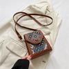 Bolsa feminina texturizada retrô estilo coreano bolsa de ombro estilo étnico bolsa mensageiro inverno 2023 nova bolsa vertical para celular de estudante