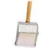Novo Modelo Pá de Areia para Gatos 2 em 1 Metal Aço Inoxidável Malha Fina Pá de Fezes de Gato para Areia Mineral e Areia de Tofu, Pá de Fezes de Tamanho Grande