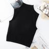 Chaleco sin costuras de hilo de cuello redondo semi-alto de una pieza con copa, ajuste ceñido adelgazante, ropa interior moderna y a la moda, camisa básica de primavera y verano para mujer