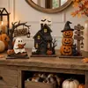 Enfeites Transfronteiriços de Produtos de Madeira, Conjunto de Três Peças de Fantasma de Halloween, Enfeites de Mesa de Madeira, Mercado de Pequenas Mercadorias de Yiwu, Atacado Exclusivo