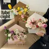 Sobre Ramo de Flores Caja de Regalo DIY Arte con Flores Frescas Empaque Caja de Regalo Día de la Madre Bolsa de Flores de Papel Kraft Caja de Flores de Otoño para Cartas