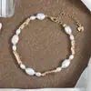 Pulsera de Perlas Barrocas Metálicas de Diseño de Nicho, Irregular y Versátil, de Agua Dulce Natural, Diseño Original al por Mayor